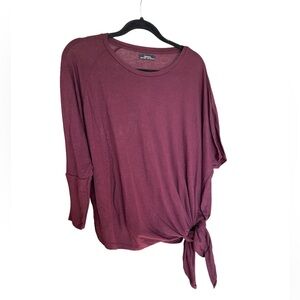 Bershka Asymmetrical Maroon Top - Size Small